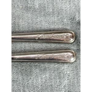 Pierre Smirnoff Silverplate Cocktail Ice Tea Spoons Set 2 Engraved Barware